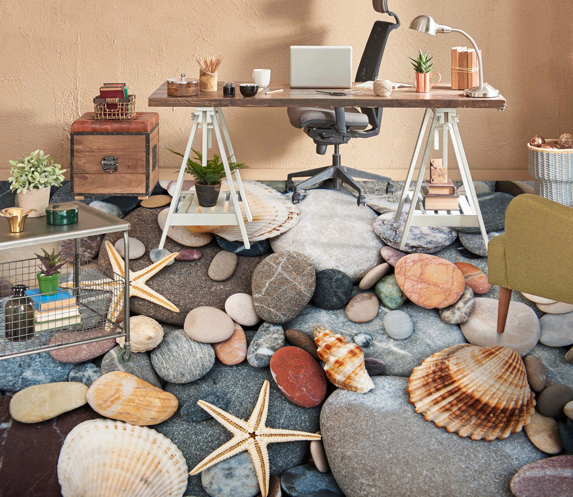 3D Precious Pebbles 1500 Floor Mural  Wallpaper Murals Self-Adhesive Removable Print Epoxy