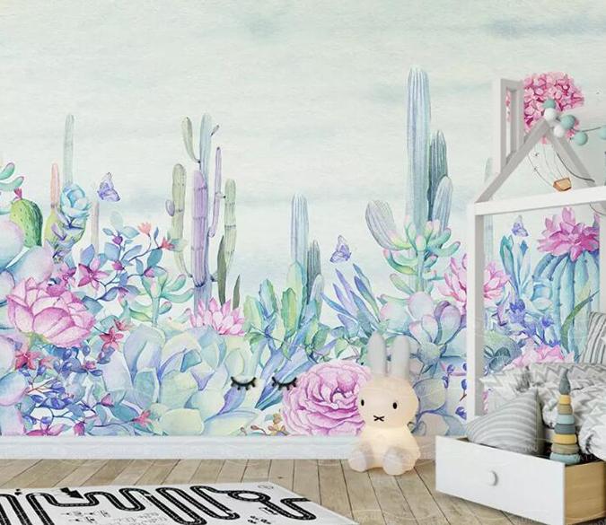 3D Colored Flowers 372 Wall Murals Wallpaper AJ Wallpaper 2 