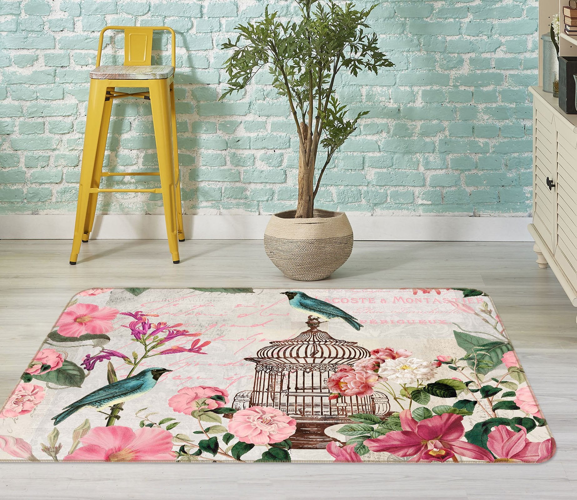 3D Bircage Master 1002 Andrea haase Rug Non Slip Rug Mat Mat AJ Creativity Home 