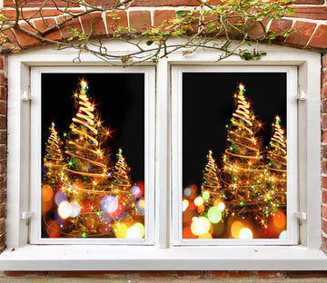 3D Light Christmas Tree 30006 Christmas Window Film Print Sticker Cling Stained Glass Xmas
