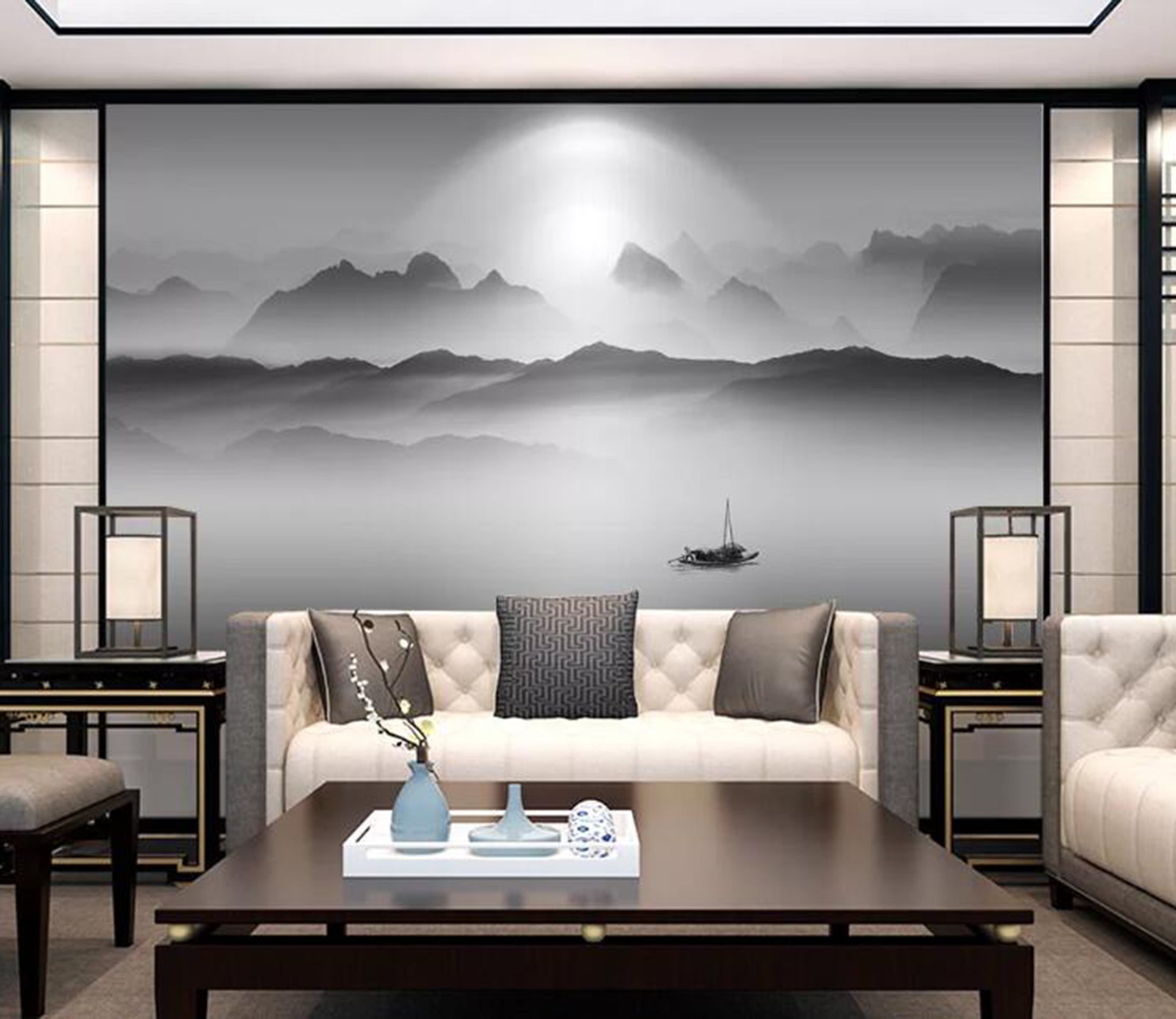 3D Valley Boat WC29 Wall Murals Wallpaper AJ Wallpaper 2 