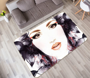 3D Beautiful Woman 1017 Non Slip Rug Mat