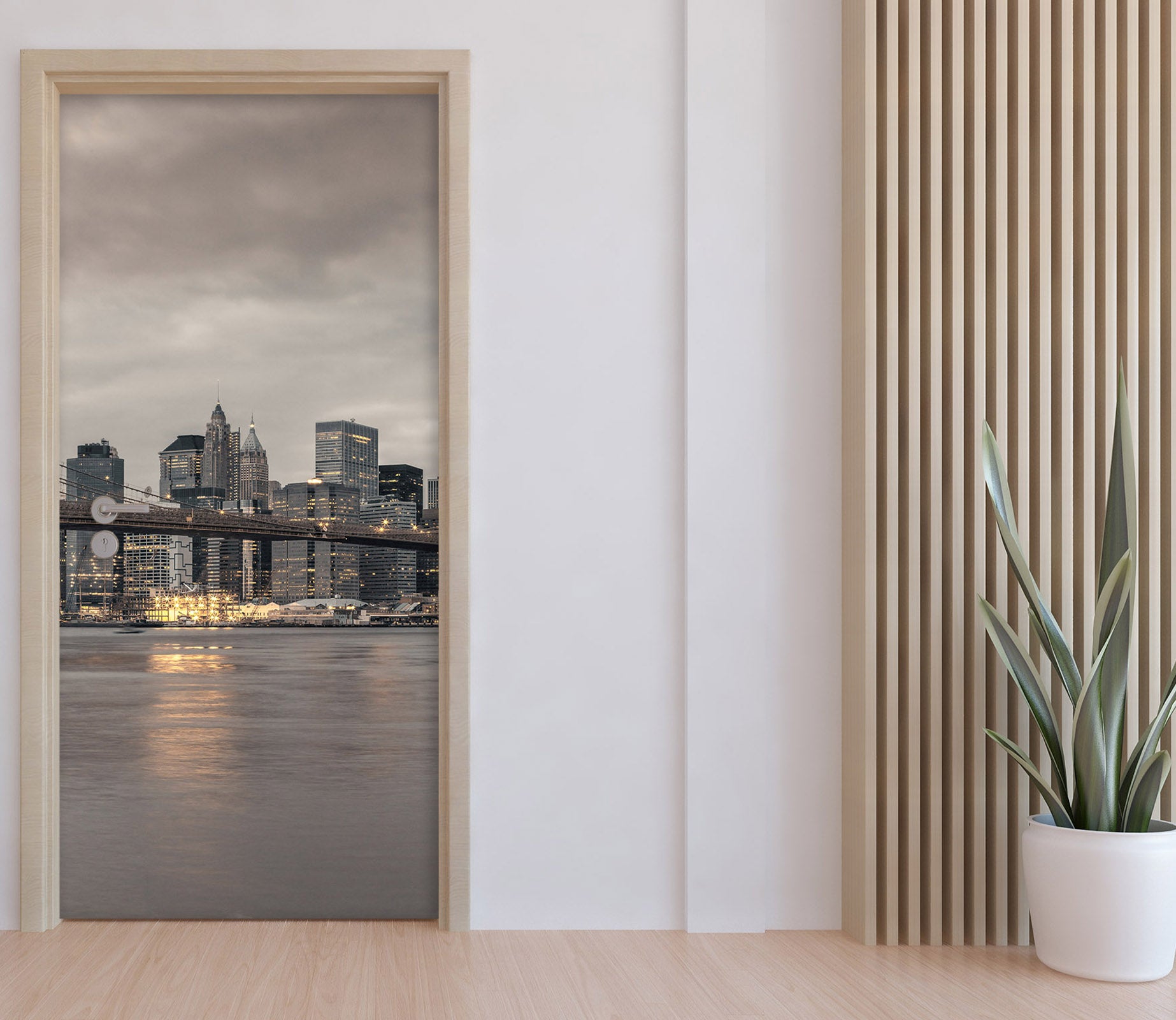 3D City River Bridge Building 106122 Assaf Frank Door Mural