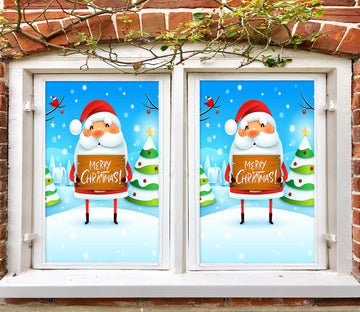 3D Santa Claus 31070 Christmas Window Film Print Sticker Cling Stained Glass Xmas