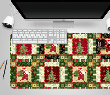 3D Tree Santa Square 53199 Christmas Desk Mat Xmas