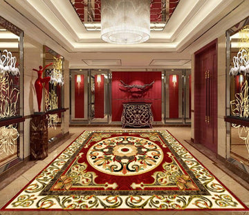 3D Gold Pattern WG526 Floor Mural Wallpaper AJ Wallpaper 2 