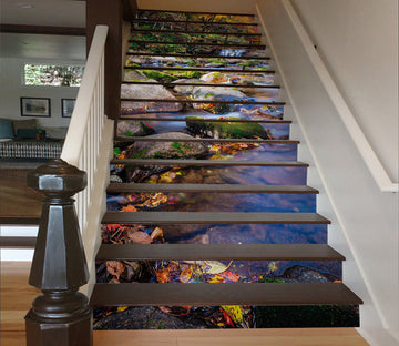 3D River Bottom Leaves 240 Stair Risers