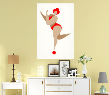 3D Short Hair Girl 133 Boris Draschoff Wall Sticker