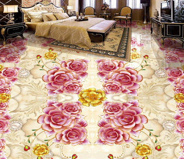 3D Rose Petal 042 Floor Mural  Self-Adhesive Sticker Bathroom Non-slip Waterproof Flooring Murals