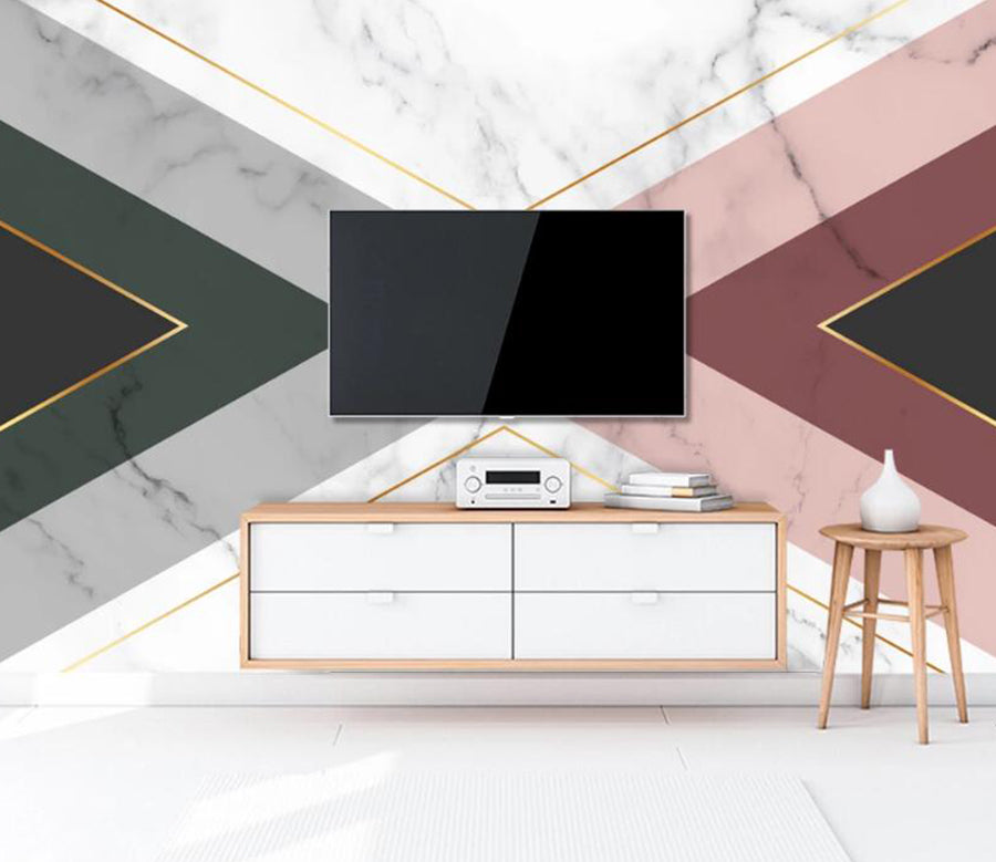 3D Morandi Stacked Triangles 764 Wall Murals