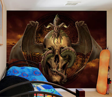 3D Skull Dragon 5003 Tom Wood Wall Mural Wall Murals