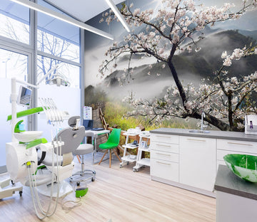 3D The cherry blossom on the mountain 19 Wall Murals Wallpaper AJ Wallpaper 