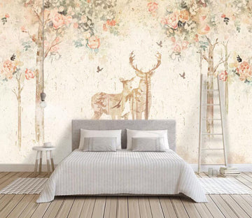 3D Elk Forest WC81 Wall Murals Wallpaper AJ Wallpaper 2 