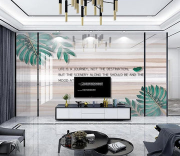 3D Green Broad Leaf 311 Wall Murals