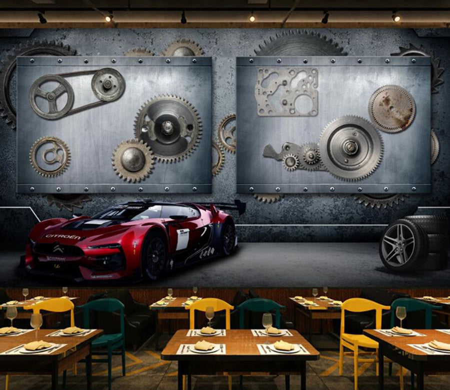 3D Mechanical Runner 509 Wall Murals