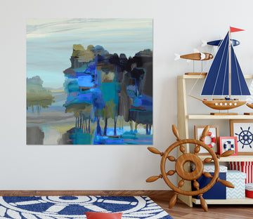 3D Blue Lake 027 Michael Tienhaara Wall Sticker