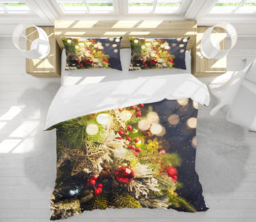 3D Branches 53033 Christmas Quilt Duvet Cover Xmas Bed Pillowcases