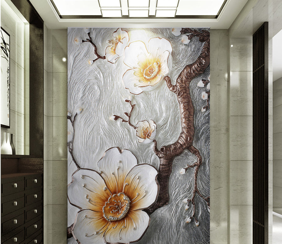 3D Embossed Flower WG059 Wall Murals