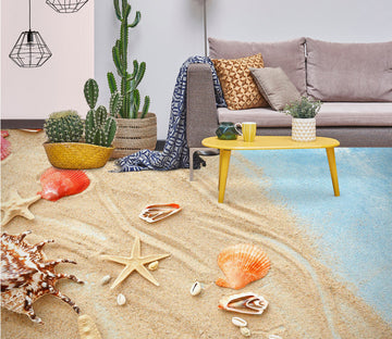 3D Red And Orange Shells 434 Floor Mural