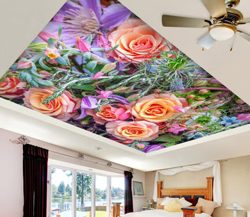 3D Bright Roses 2594 Assaf Frank Ceiling Wallpaper Murals