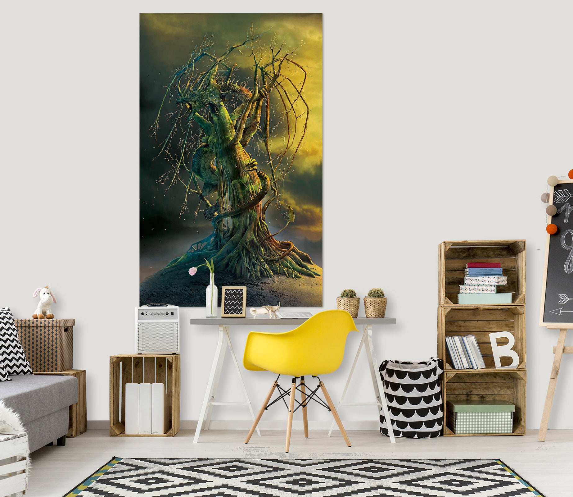 3D Tree Dragon 085 Vincent Hie Wall Sticker
