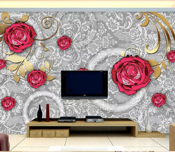 3D Rose Pattern WG495 Wall Murals