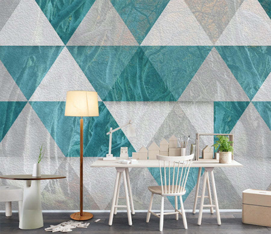 3D Blue Triangle WG151 Wall Murals