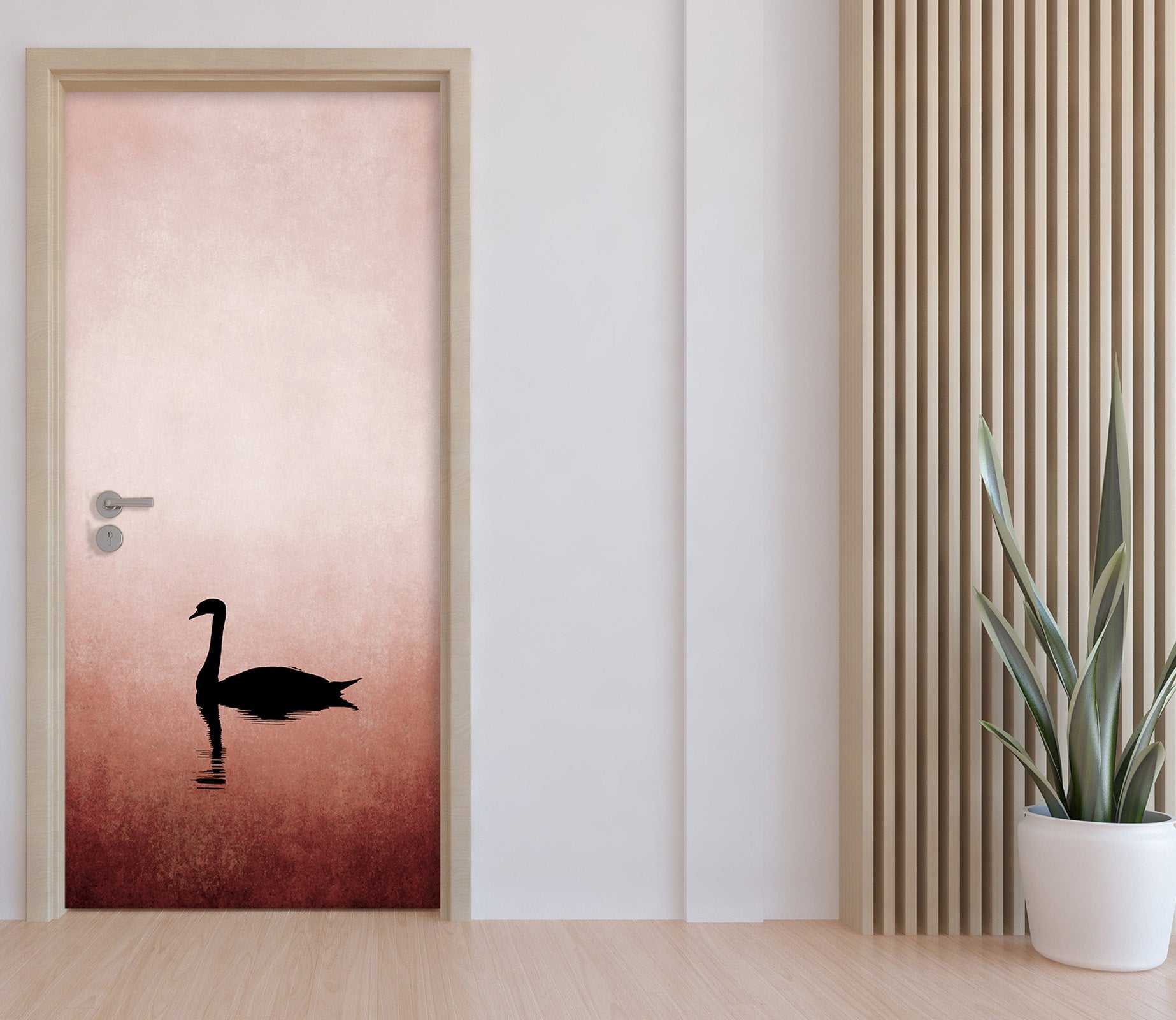 3D Swan Lake 10147 Boris Draschoff Door Mural