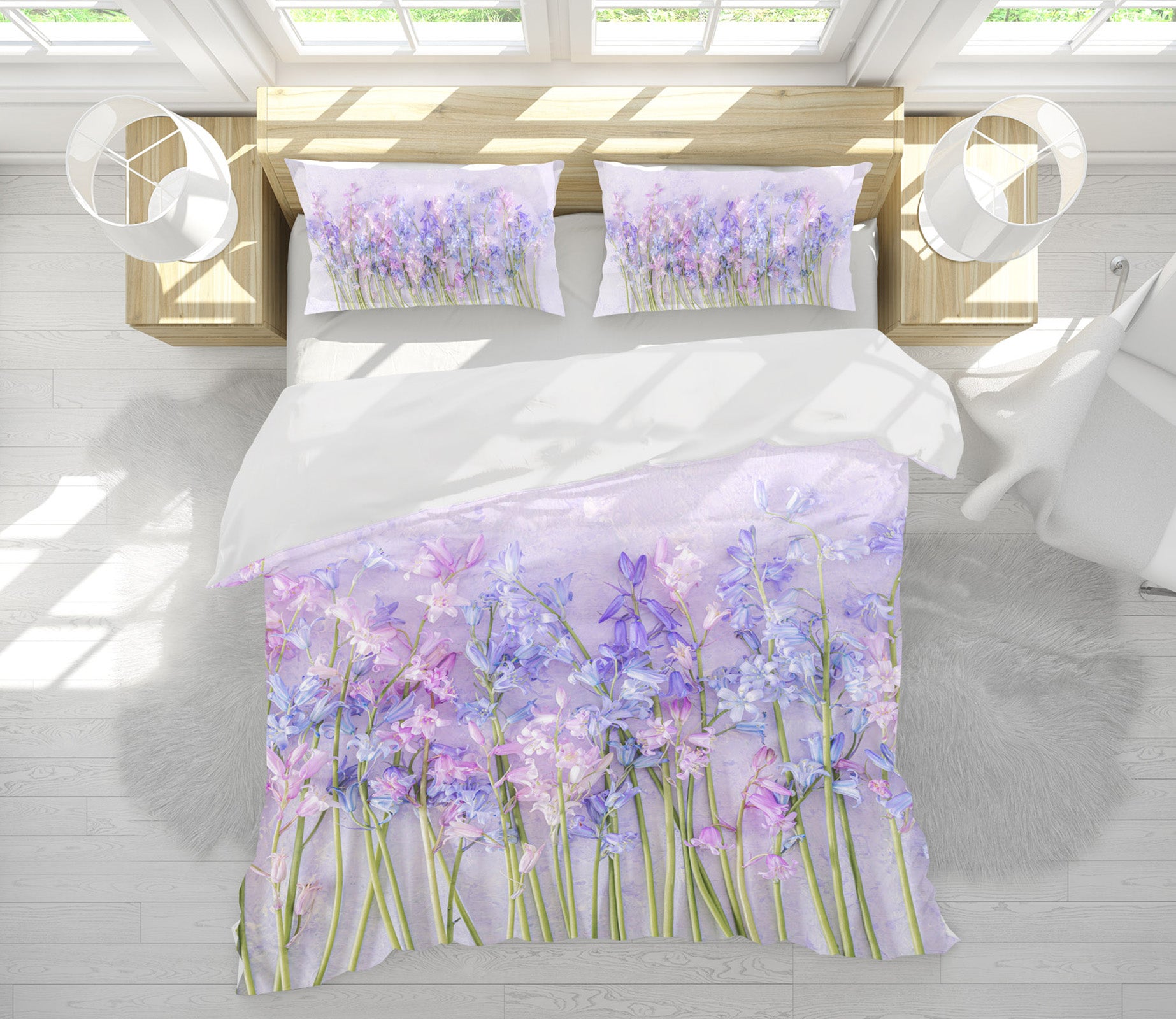 3D Purple Floral 8653 Assaf Frank Bedding Bed Pillowcases Quilt