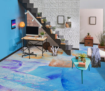 3D Fresh Blue Oil Painting 1264 Floor Mural  Wallpaper Murals Self-Adhesive Removable Print Epoxy