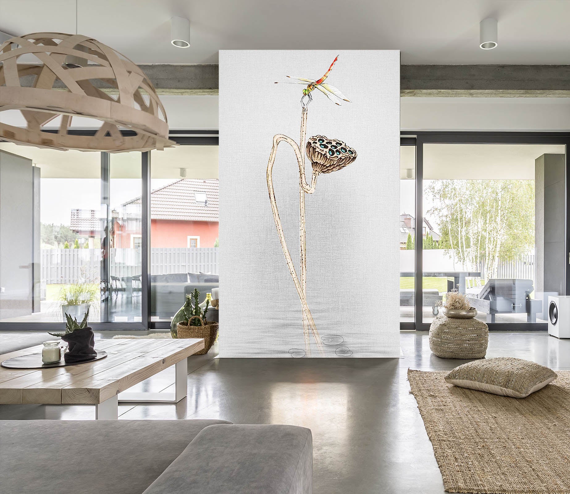 3D Dragonfly Lotus 1812 Wall Murals