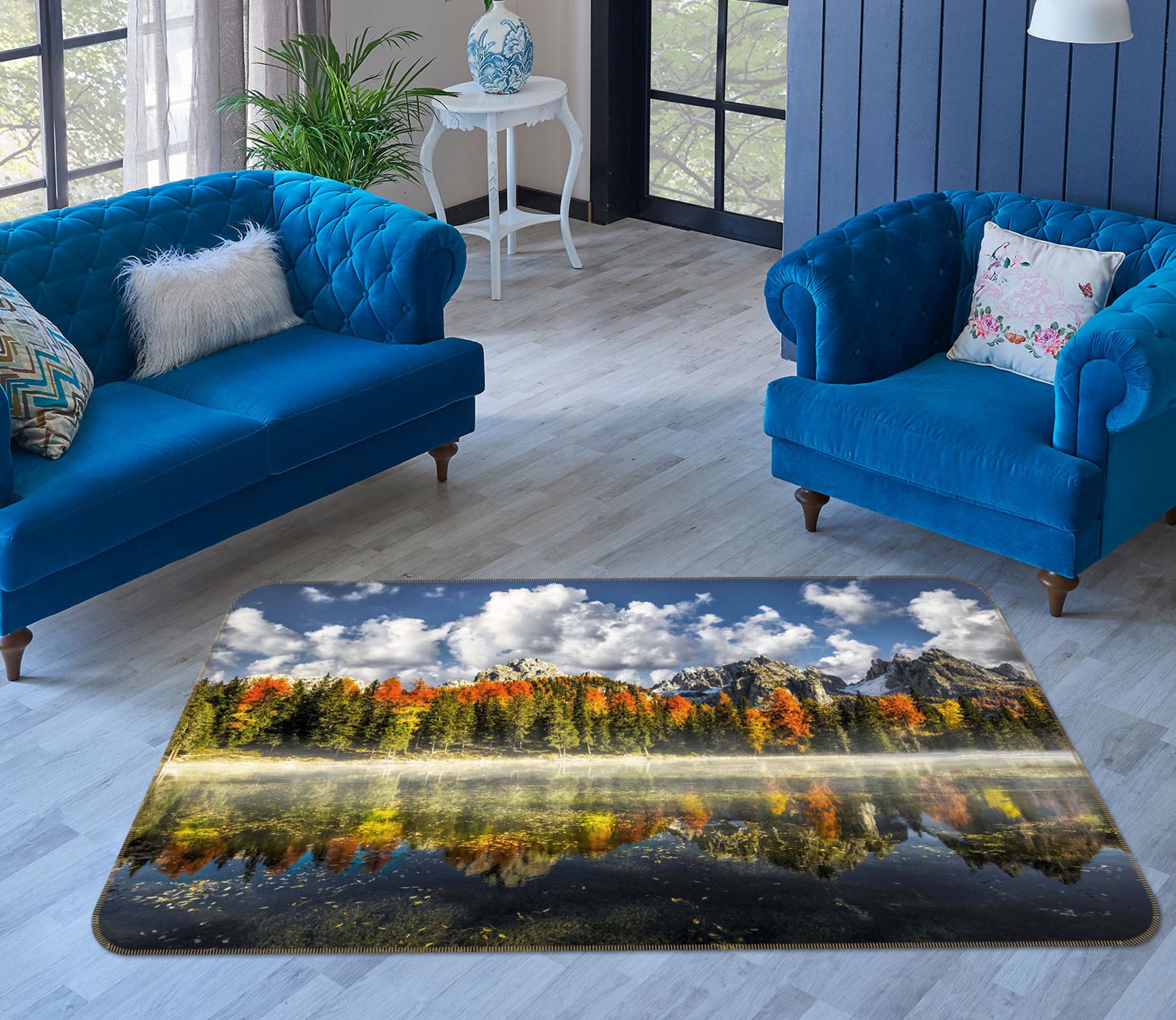 3D Clear Lake 1129 Marco Carmassi Rug Non Slip Rug Mat
