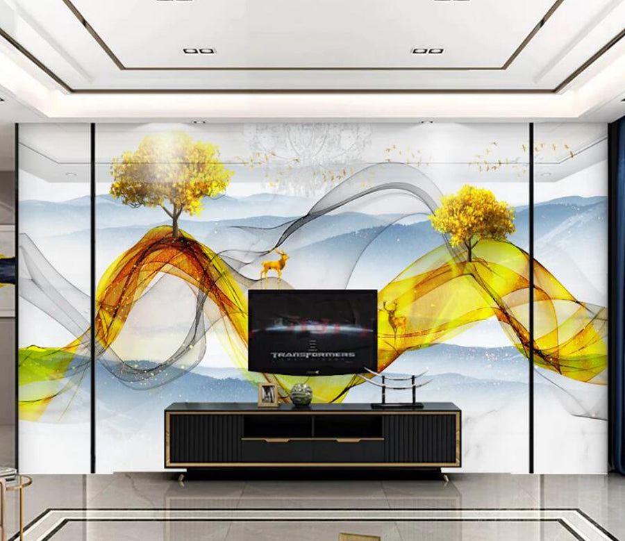3D Ribbon Trees 217 Wall Murals