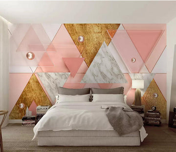 3D Pearl Triangle WC547 Wall Murals