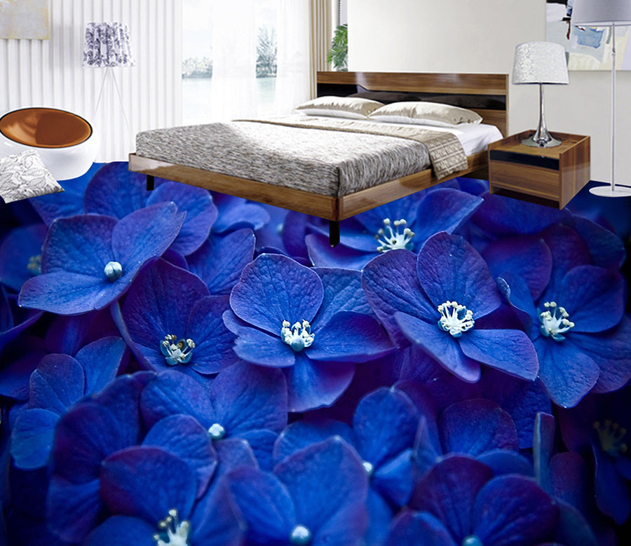 3D Dark Blue Flower 543 Floor Mural  Wallpaper Murals Rug & Mat Print Epoxy waterproof bath floor