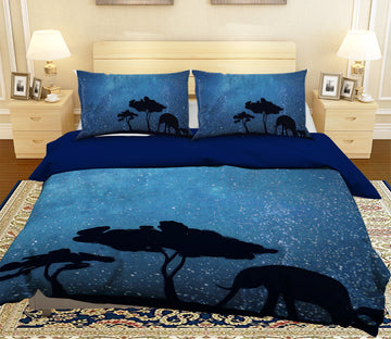 3D Giraffe Tree 043 Bed Pillowcases Quilt