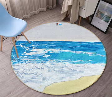 3D Seaside 9751 Marina Zotova Rug Round Non Slip Rug Mat