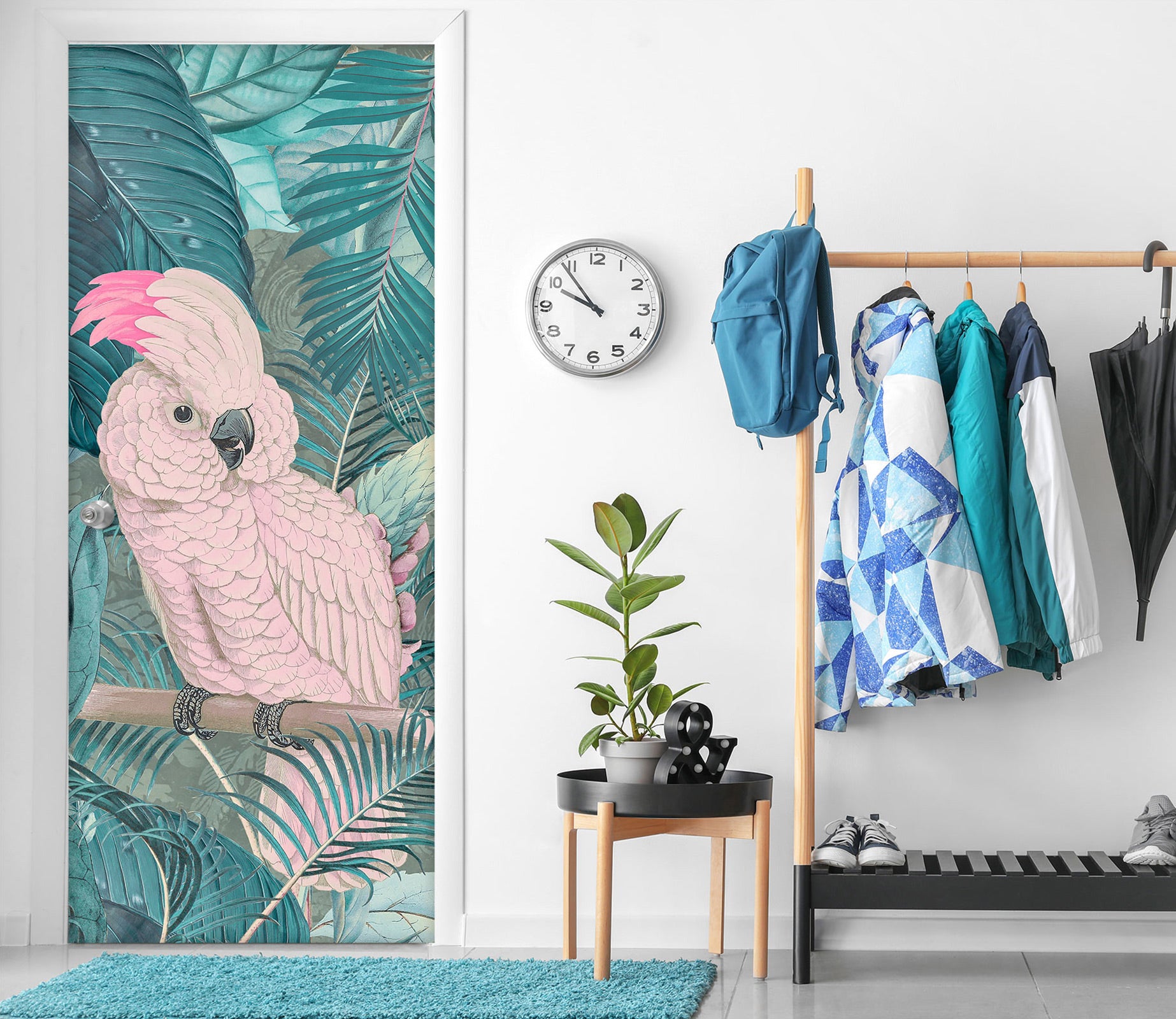 3D Parrot Leaves 118147 Andrea Haase Door Mural