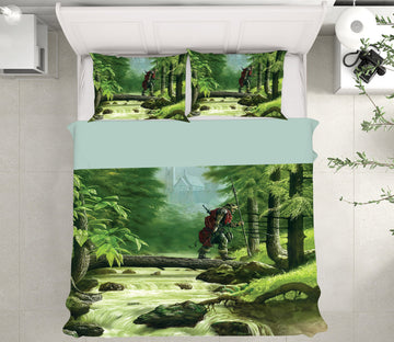 3D Forest Single Plank Man 6179 Ciruelo Bedding Bed Pillowcases Quilt