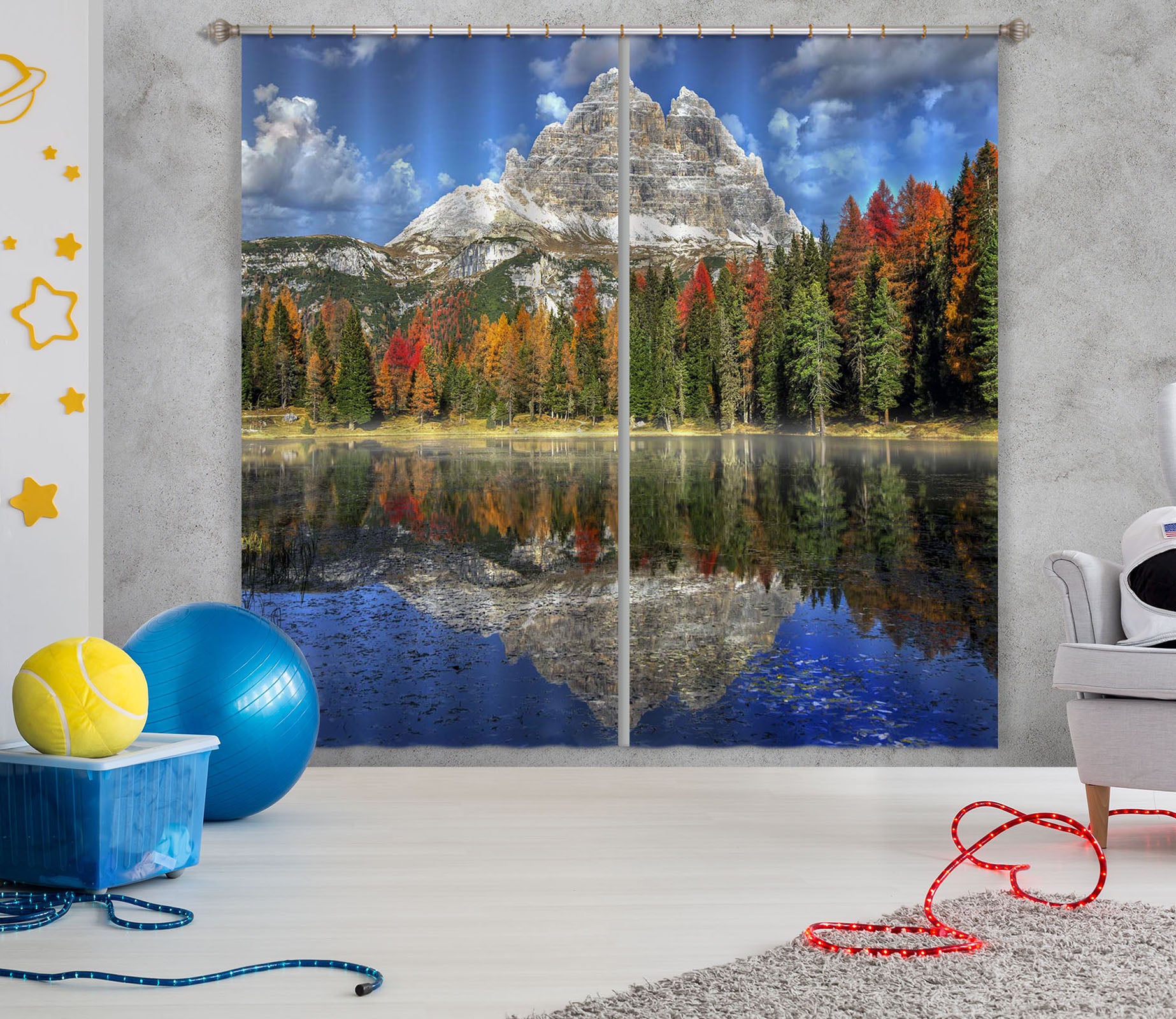 3D Forest Lake 176 Marco Carmassi Curtain Curtains Drapes