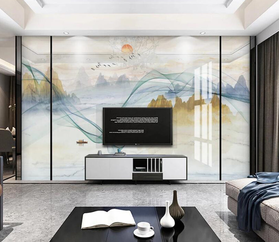 3D Dark Green Silk 082 Wall Murals