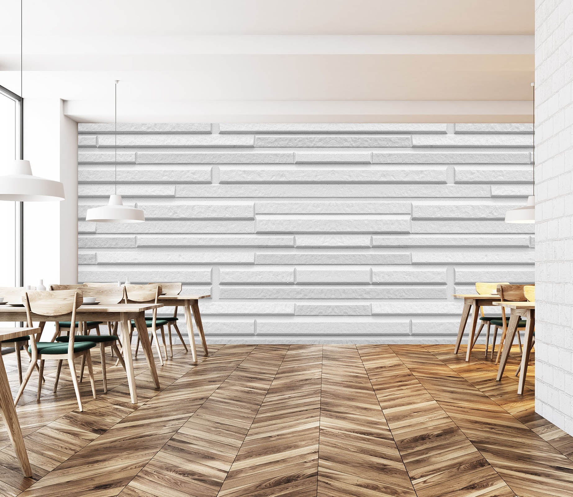 3D White Wall 1138 Wall Murals