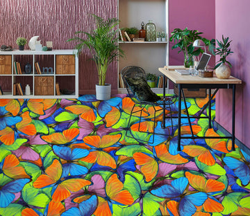 3D Psychedelic Butterflies 209 Floor Mural  Wallpaper Murals Rug & Mat Print Epoxy waterproof bath floor