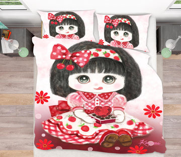 3D Strawberry Girl 5828 Kayomi Harai Bedding Bed Pillowcases Quilt Cover Duvet Cover
