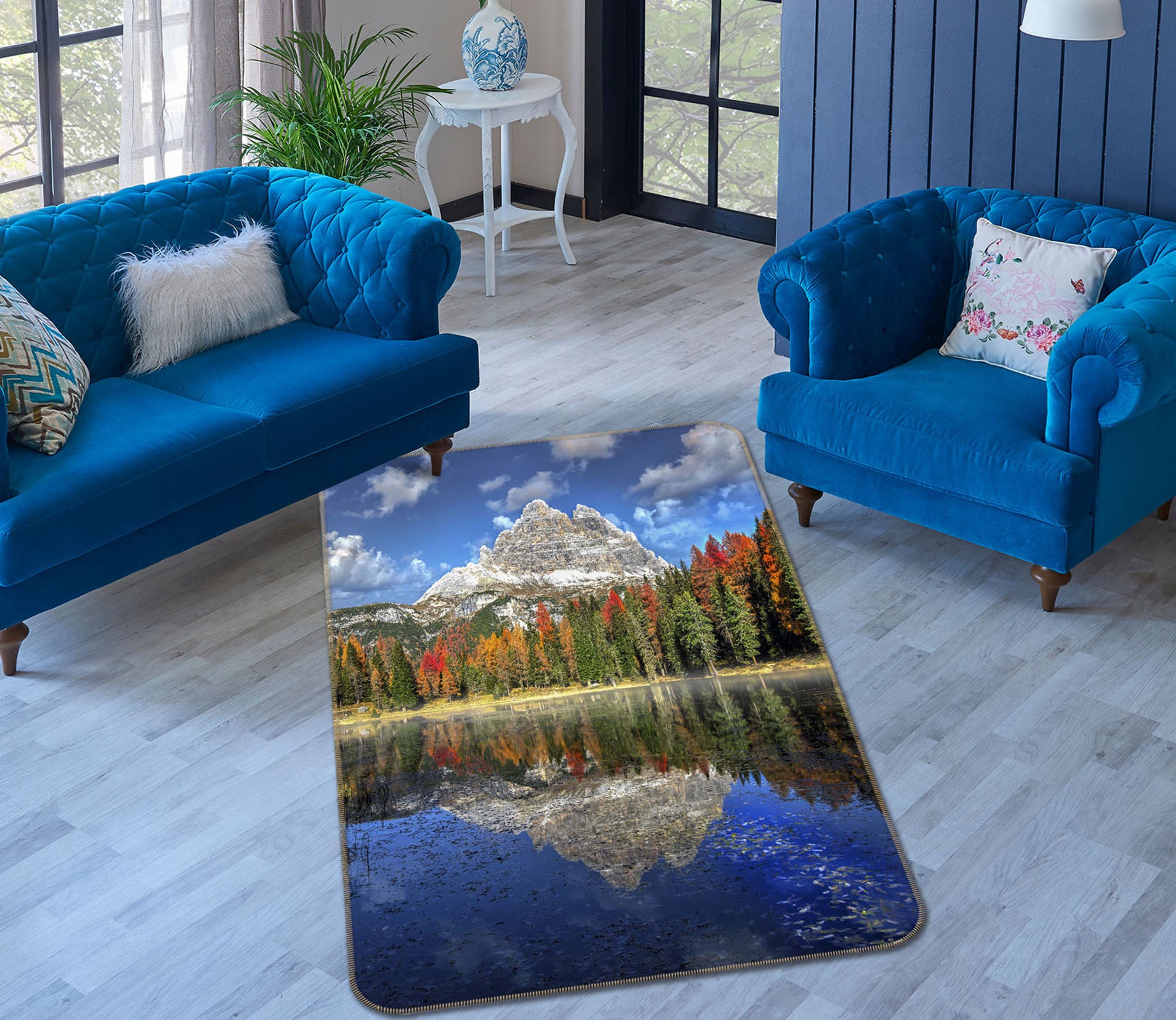 3D Forest Lake 1182 Marco Carmassi Rug Non Slip Rug Mat