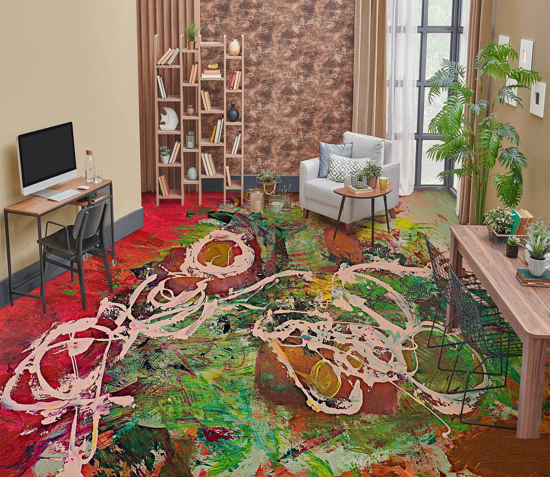 3D Color Paint Pattern 9918 Allan P. Friedlander Floor Mural  Wallpaper Murals Self-Adhesive Removable Print Epoxy