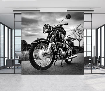3D Black Motorcycle 275 Vehicle Wall Murals