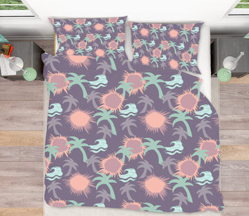 3D Sun Palm Pattern 98150 Kasumi Loffler Bedding Bed Pillowcases Quilt