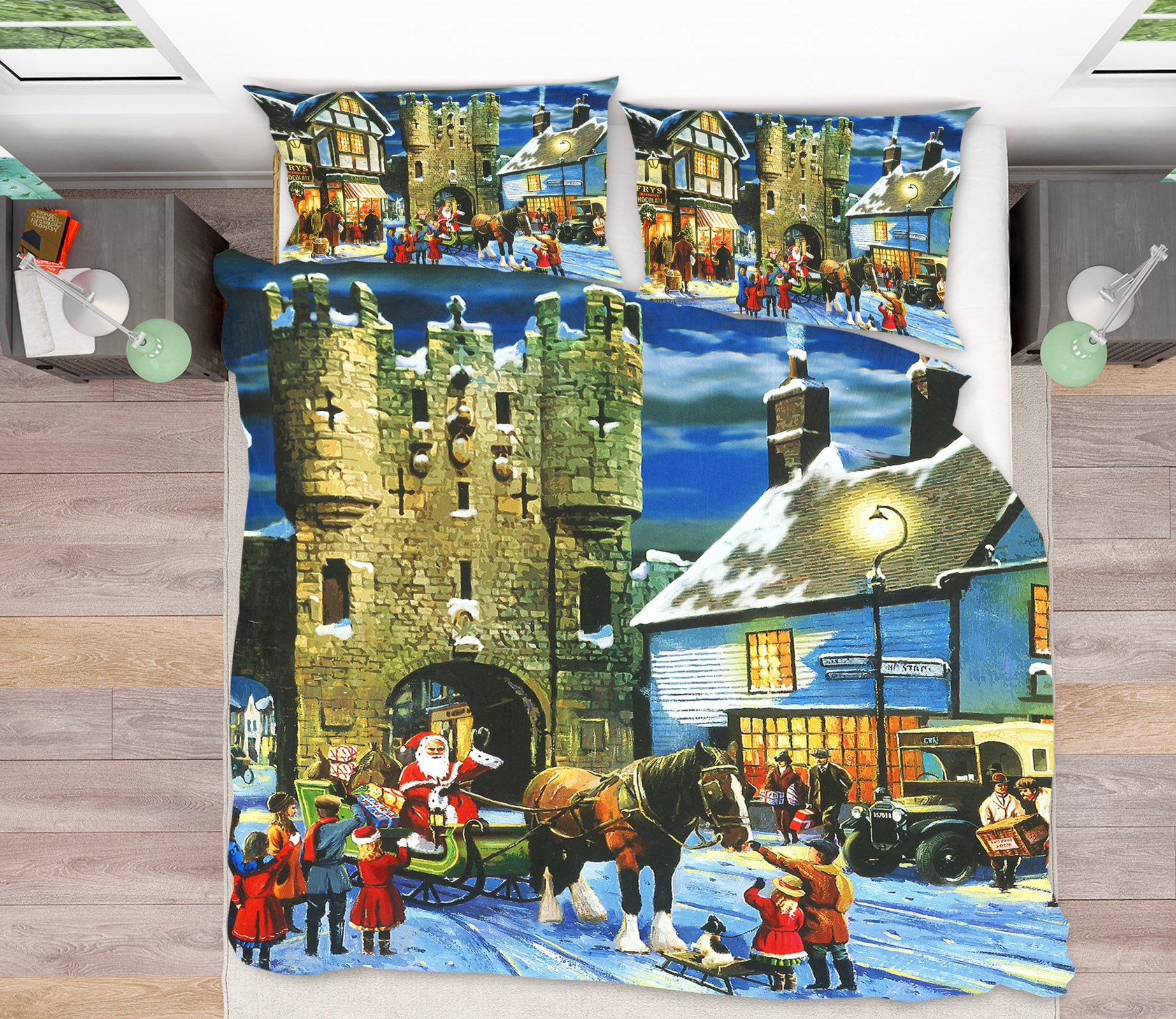 3D Christmas Sleigh 12513 Kevin Walsh Bedding Bed Pillowcases Quilt