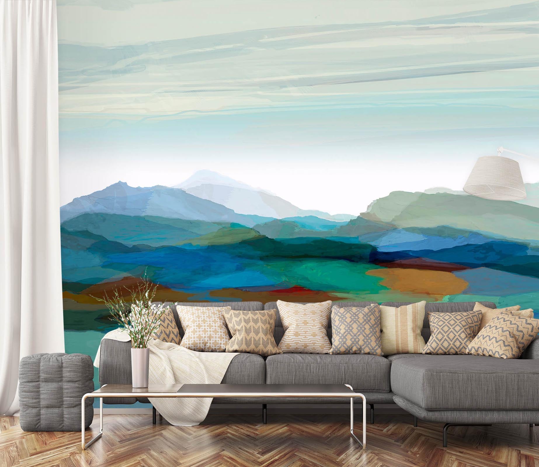 3D Valley Undulation 1419 Michael Tienhaara Wall Mural Wall Murals